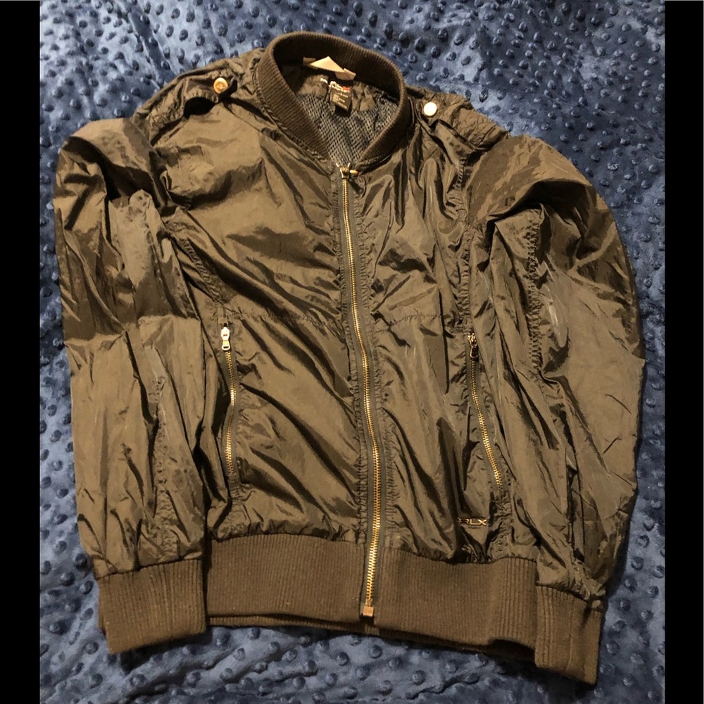 Rlx black bomber style nylon jacket